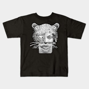 Cat Sexy Hot Woman Girl Leopard Black Panther Cheetah Cougar Kids T-Shirt